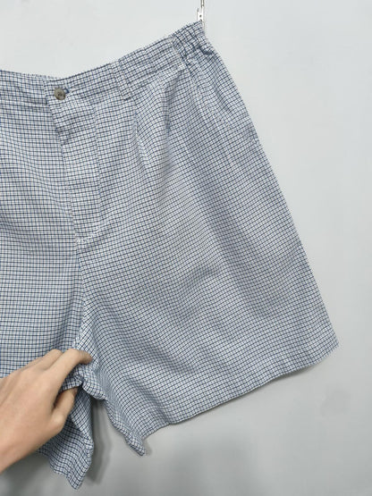 Vintage Lee Shorts Blue White Micro Check 90s Coastal Old Money Summer 36W