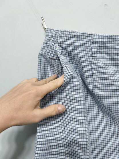 Vintage Lee Shorts Blue White Micro Check 90s Coastal Old Money Summer 36W