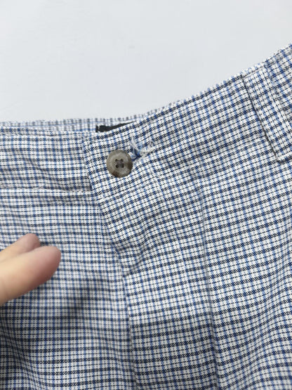 Vintage Lee Shorts Blue White Micro Check 90s Coastal Old Money Summer 36W