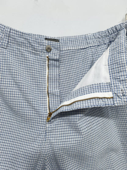 Vintage Lee Shorts Blue White Micro Check 90s Coastal Old Money Summer 36W