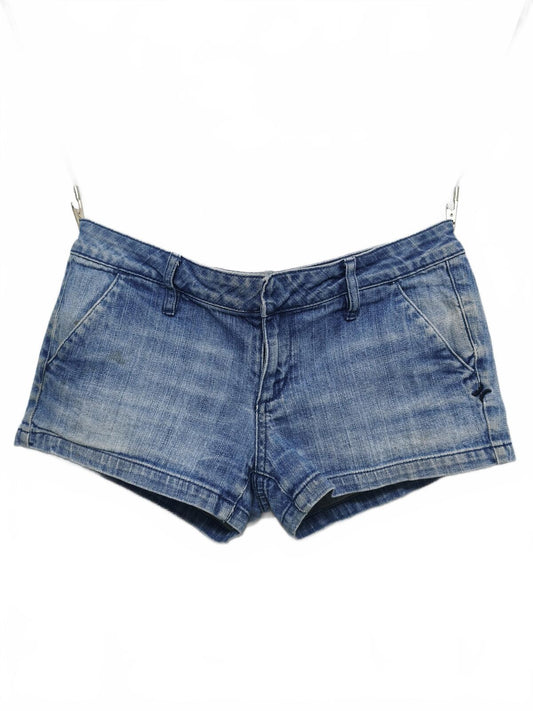 Vintage Hurley Lowrider Light Wash Blue Denim Summer Skater Jorts Shorts W32