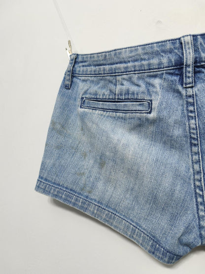 Vintage Hurley Lowrider Light Wash Blue Denim Summer Skater Jorts Shorts W32