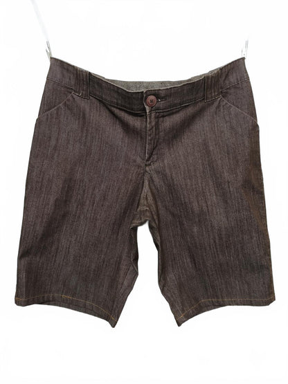 Vintage Lee No Gap Denim Shorts Chocolate Brown Indigo 90s Skater Jorts 38W