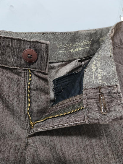Vintage Lee No Gap Denim Shorts Chocolate Brown Indigo 90s Skater Jorts 38W