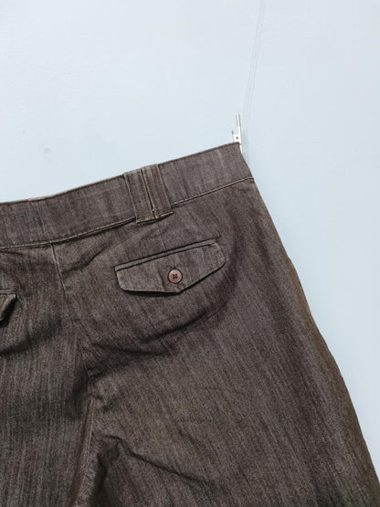 Vintage Lee No Gap Denim Shorts Chocolate Brown Indigo 90s Skater Jorts 38W