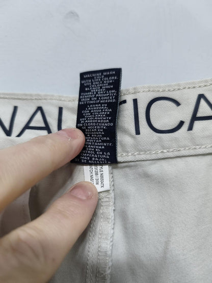 Vintage Nautica Chino Shorts Cream 90s Coastal Old Money Summer Preppy 28W