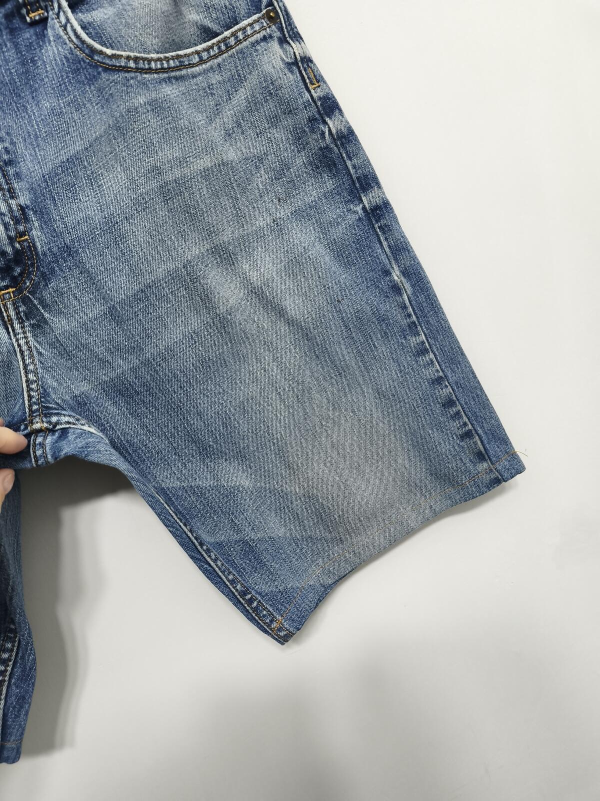 Vintage Lee Modern Series Blue Stonewash Raw Hem Jorts Shorts 90s Grunge W38