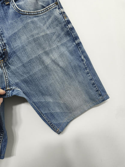 Vintage Lee Modern Series Blue Stonewash Raw Hem Jorts Shorts 90s Grunge W38