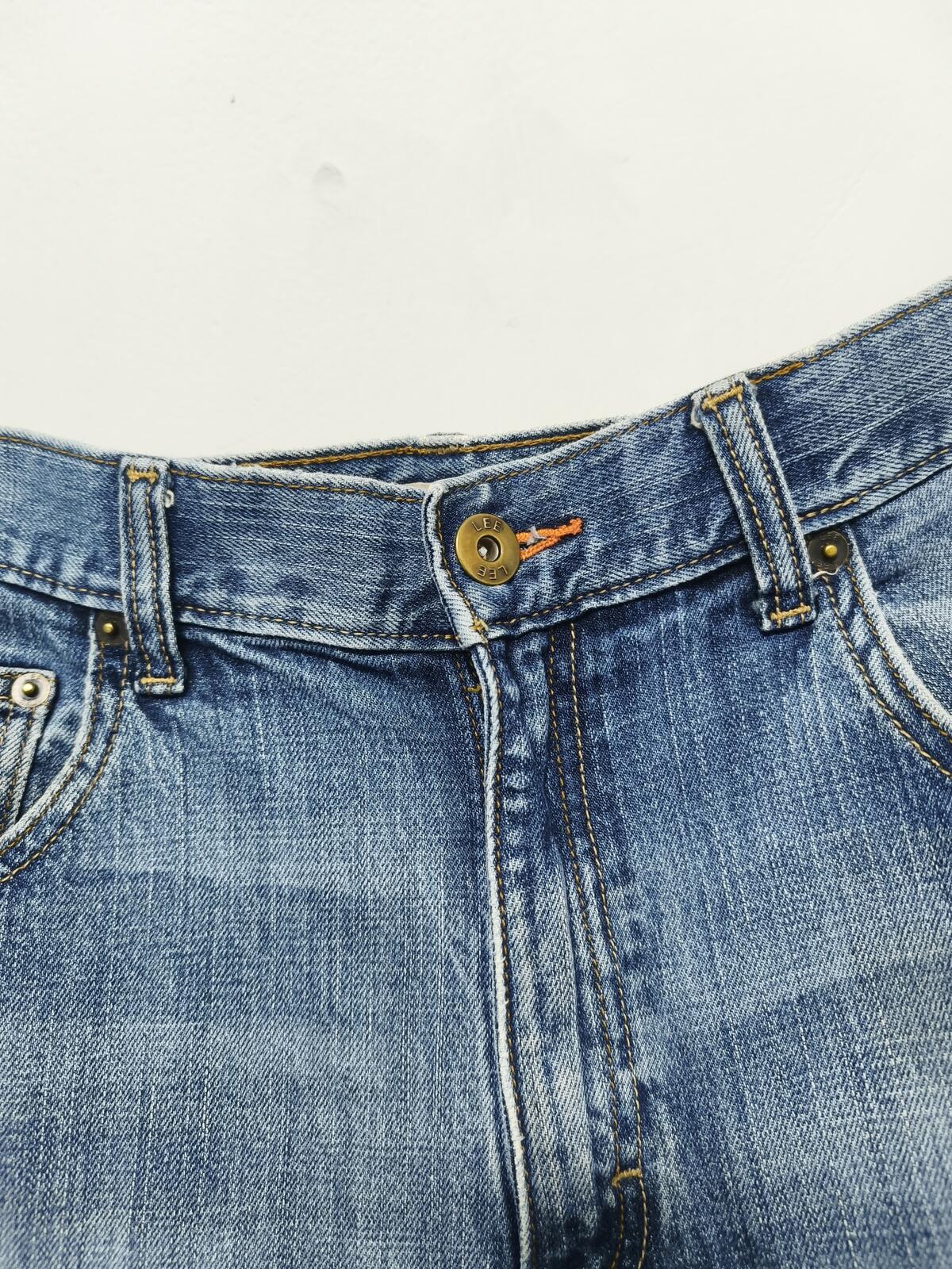 Vintage Lee Modern Series Blue Stonewash Raw Hem Jorts Shorts 90s Grunge W38