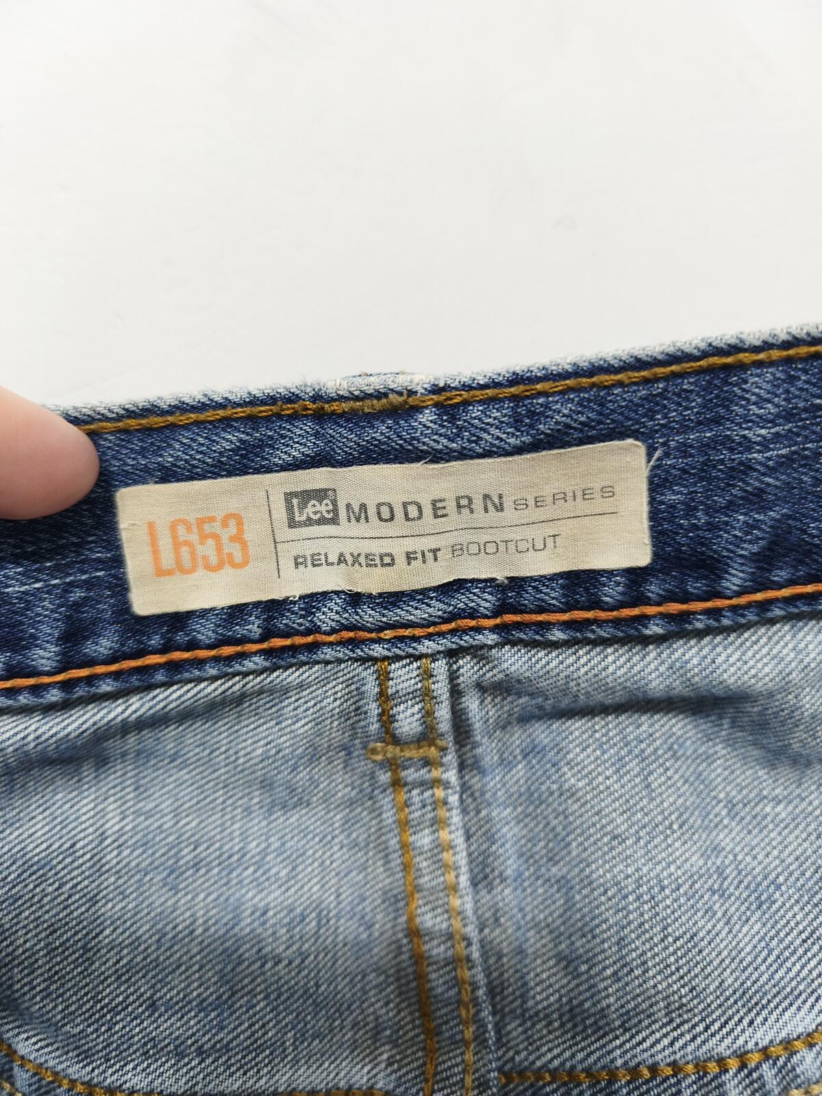 Vintage Lee Modern Series Blue Stonewash Raw Hem Jorts Shorts 90s Grunge W38