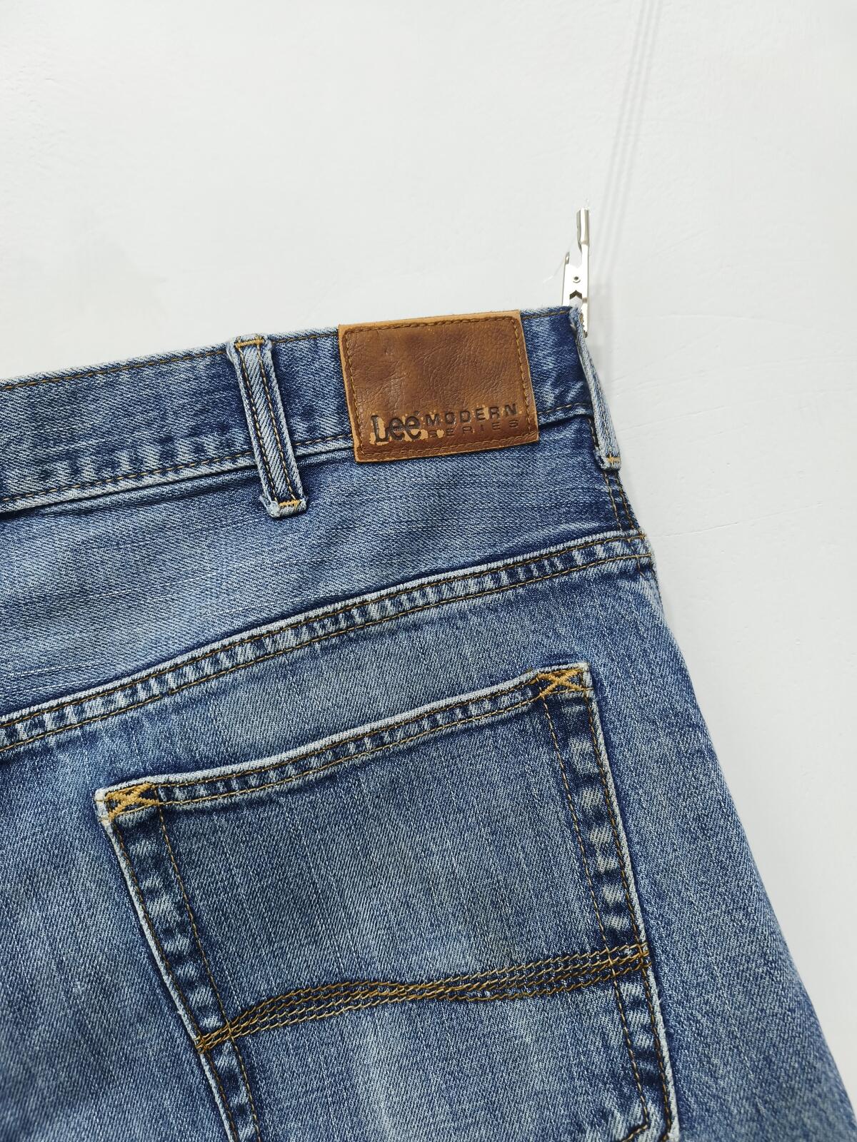 Vintage Lee Modern Series Blue Stonewash Raw Hem Jorts Shorts 90s Grunge W38