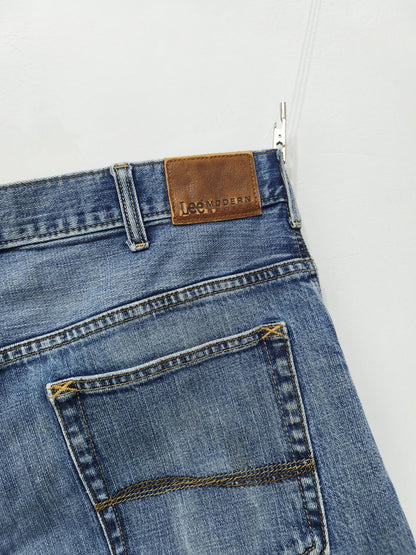 Vintage Lee Modern Series Blue Stonewash Raw Hem Jorts Shorts 90s Grunge W38