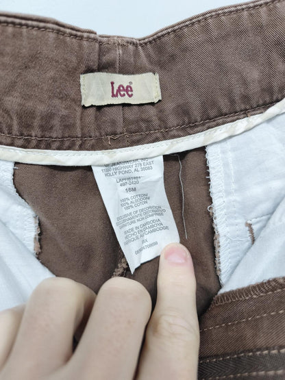 Vintage Lee Chino Shorts Earthy Brown 90s Y2K Skater Indie Grunge 34W