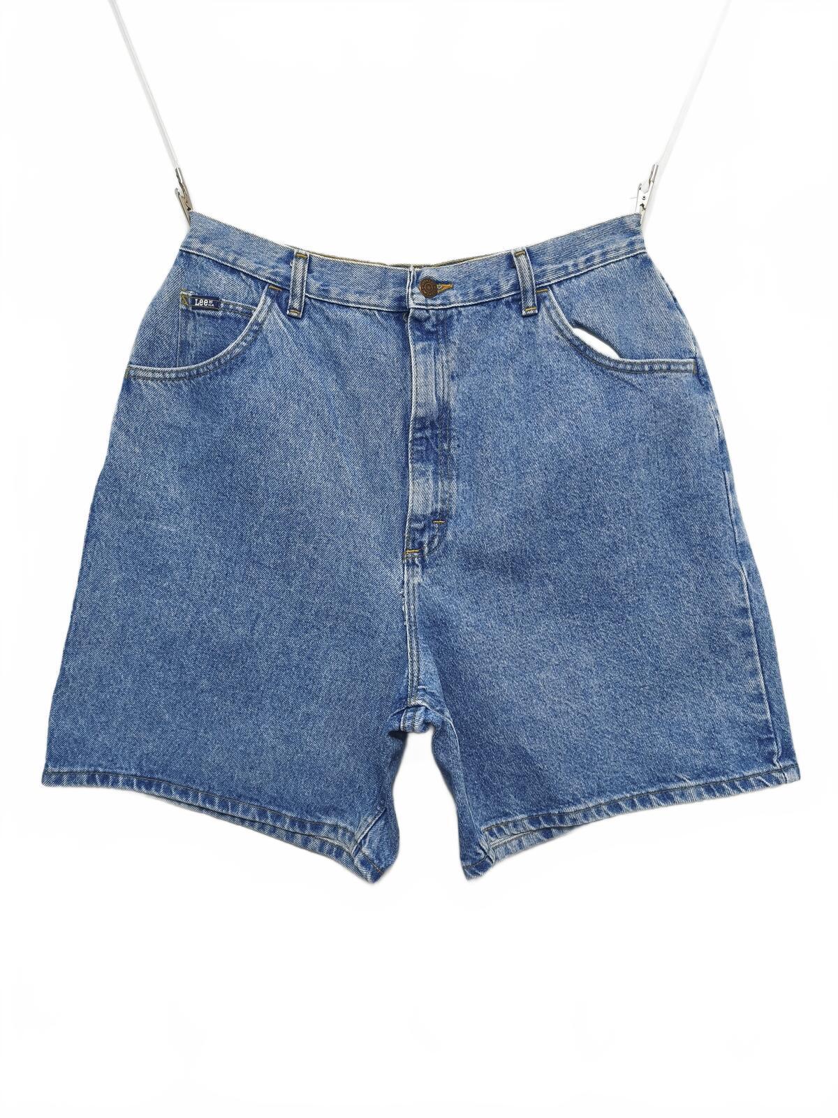 Vintage Lee Original Blue Denim High Waisted Mom Shorts 90s Grunge Casual 30W