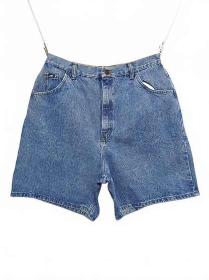 Vintage Lee Original Blue Denim High Waisted Mom Shorts 90s Grunge Casual 30W