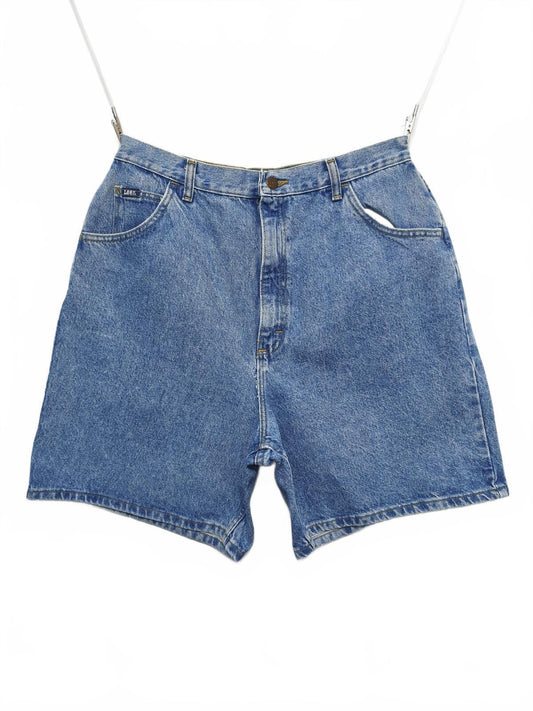 Vintage Lee Original Blue Denim High Waisted Mom Shorts 90s Grunge Casual 30W