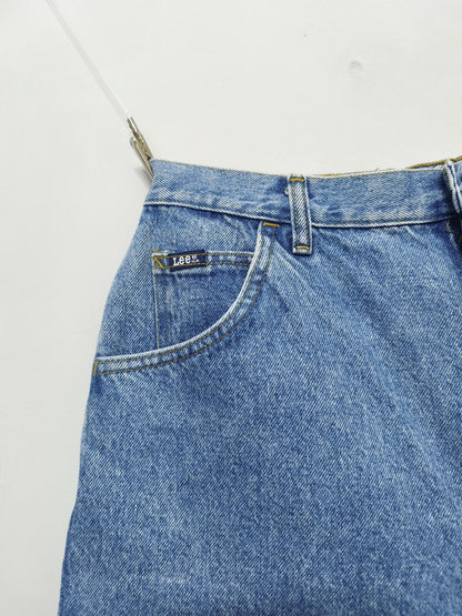 Vintage Lee Original Blue Denim High Waisted Mom Shorts 90s Grunge Casual 30W