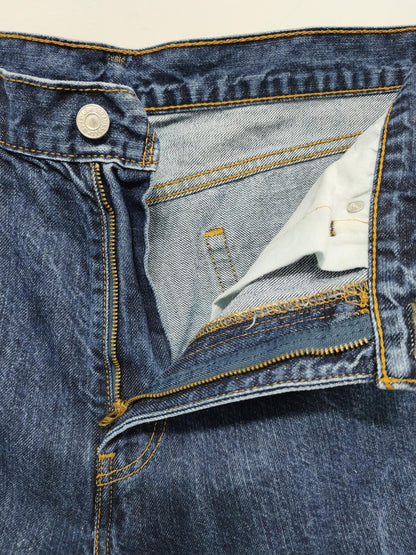 Vintage Levi's 505 Dark Indigo Raw Hem Denim Shorts 90s Skater Grunge Jorts W36