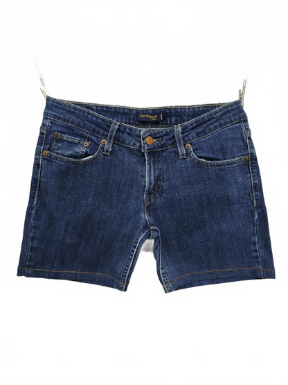 Vintage Levis 524 Too Superlow Denim Shorts W30 Low Rise Dark Blue Y2K 00s Retro
