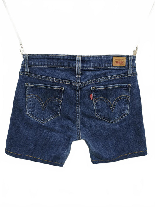 Vintage Levis 524 Too Superlow Denim Shorts W30 Low Rise Dark Blue Y2K 00s Retro