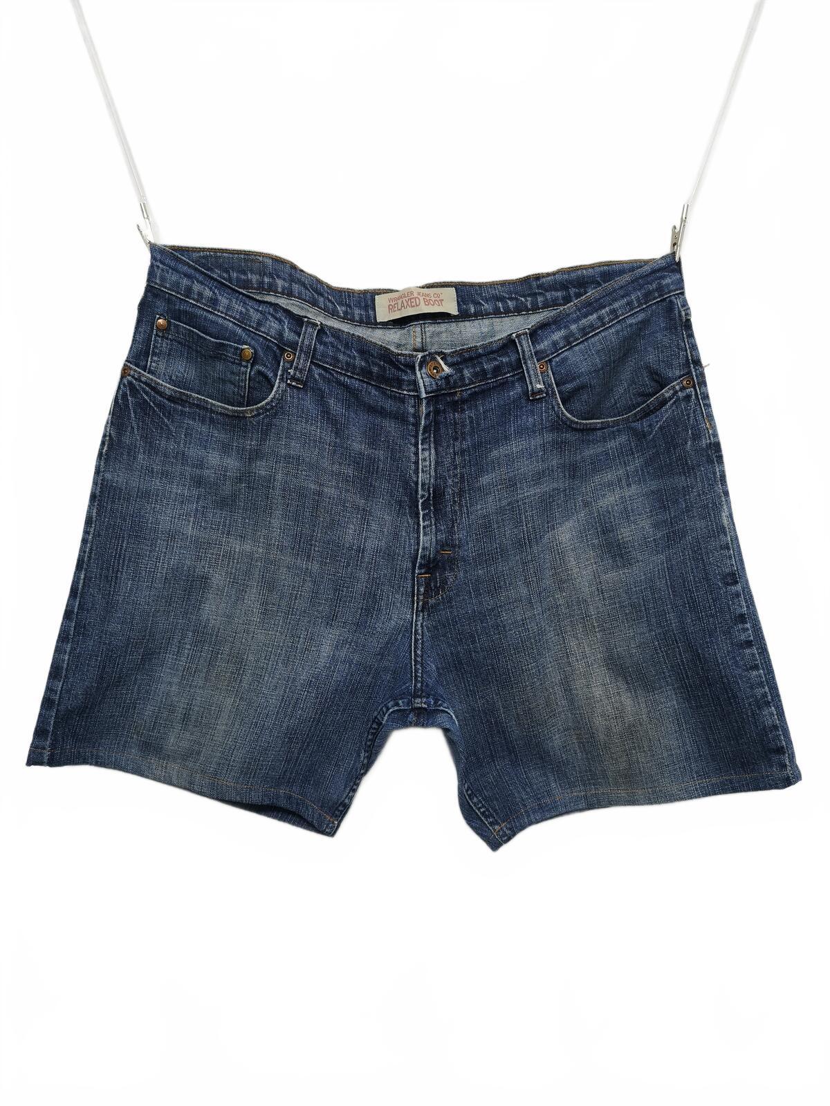 Vintage Wrangler Custom Raw Hem Blue Denim Jorts Shorts Y2K Skater Grunge W38