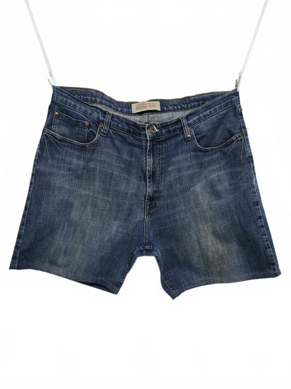 Vintage Wrangler Custom Raw Hem Blue Denim Jorts Shorts Y2K Skater Grunge W38