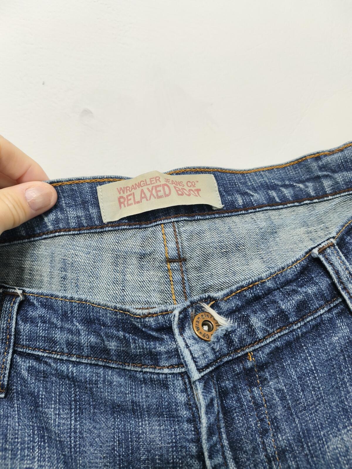 Vintage Wrangler Custom Raw Hem Blue Denim Jorts Shorts Y2K Skater Grunge W38