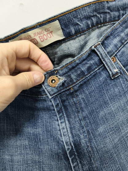 Vintage Wrangler Custom Raw Hem Blue Denim Jorts Shorts Y2K Skater Grunge W38