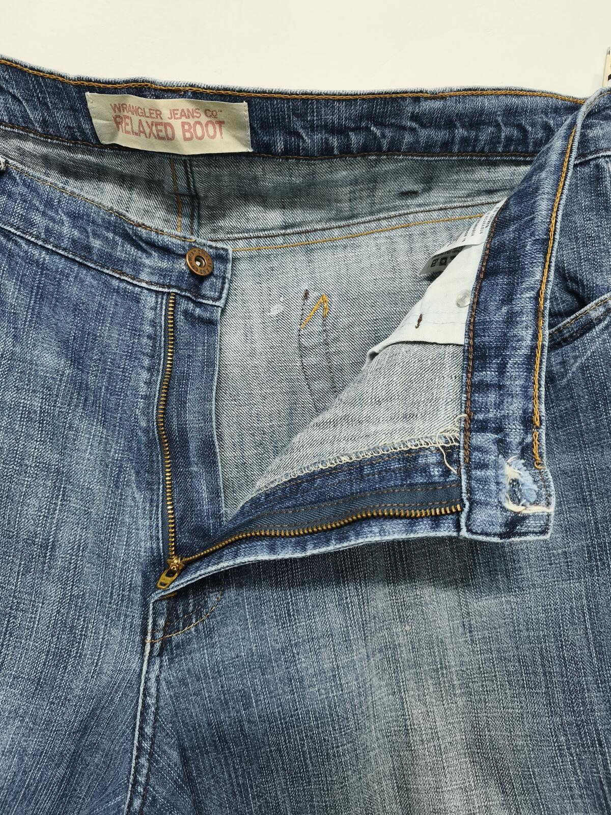 Vintage Wrangler Custom Raw Hem Blue Denim Jorts Shorts Y2K Skater Grunge W38