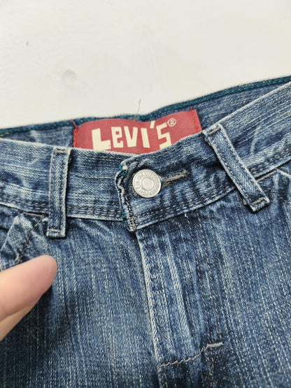 Vintage Levi's Kids Blue Denim Utility Jorts Shorts 90s Skater Retro Age 8 W24