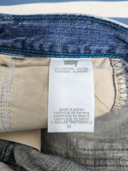 Vintage Levi's Kids Blue Denim Utility Jorts Shorts 90s Skater Retro Age 8 W24