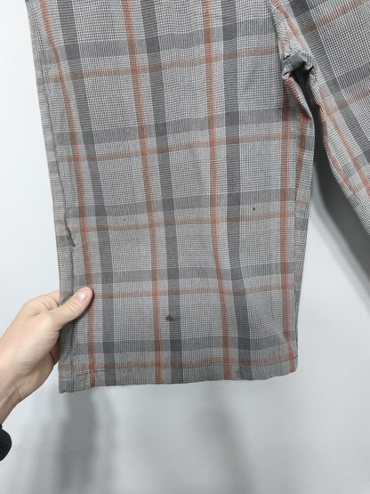 Vintage Hurley Plaid Shorts Grey Orange Y2K Skater Grunge Surf Longline 28W