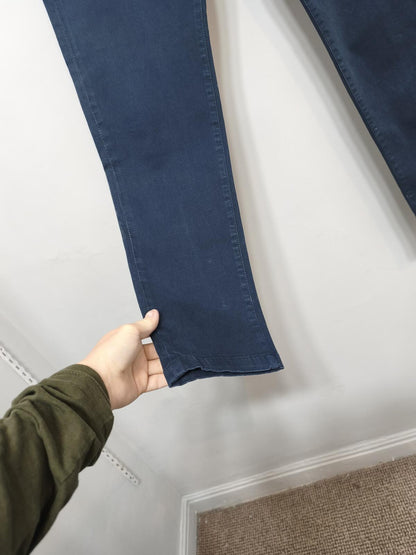 Vintage Jack & Jones Cody Navy Blue Stretch Slim Regular Chino Trousers Men 30