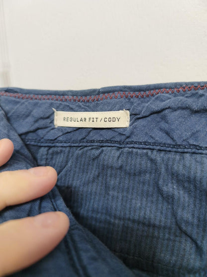 Vintage Jack & Jones Cody Navy Blue Stretch Slim Regular Chino Trousers Men 30