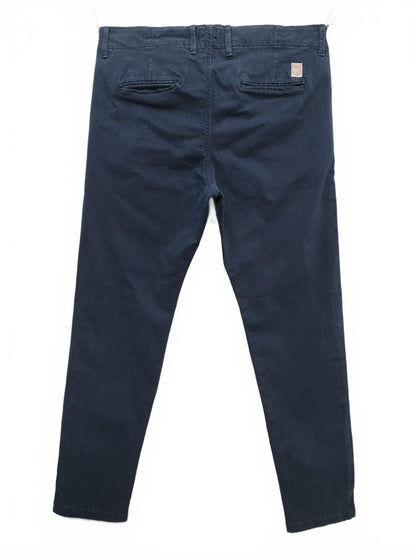 Vintage Jack & Jones Cody Navy Blue Stretch Slim Regular Chino Trousers Men 30