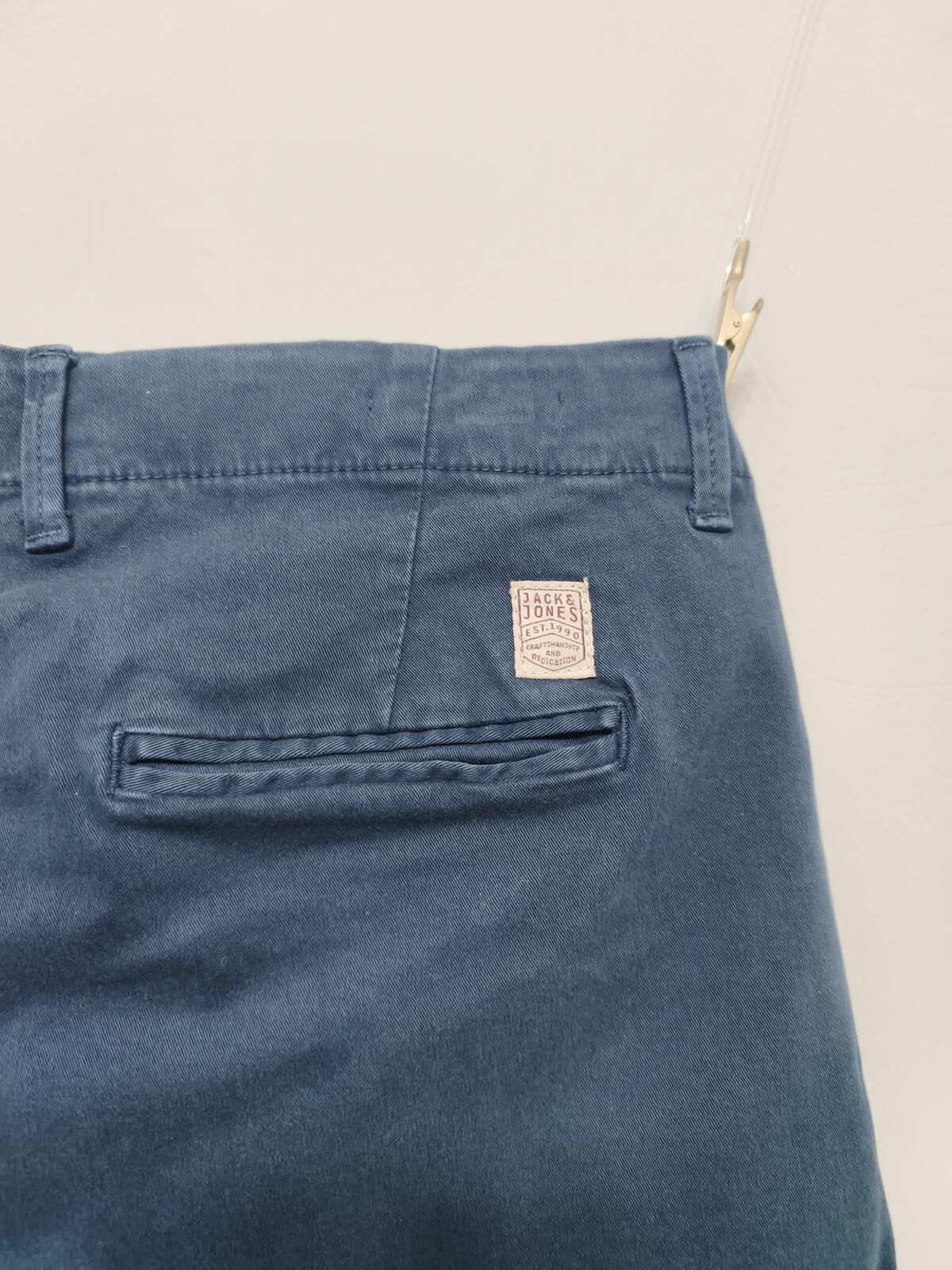 Vintage Jack & Jones Cody Navy Blue Stretch Slim Regular Chino Trousers Men 30