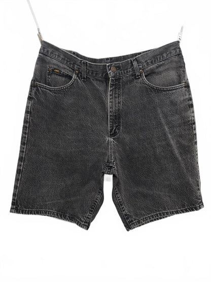 Vintage Lee Charcoal Grey Denim Jorts Shorts Made in USA 90s Skater Grunge W36