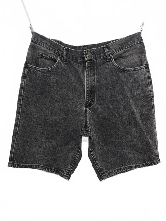 Vintage Lee Charcoal Grey Denim Jorts Shorts Made in USA 90s Skater Grunge W36