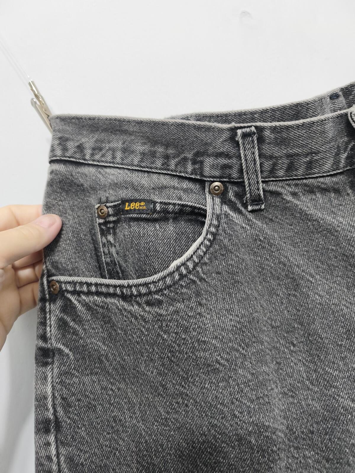 Vintage Lee Charcoal Grey Denim Jorts Shorts Made in USA 90s Skater Grunge W36
