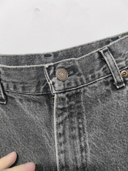 Vintage Lee Charcoal Grey Denim Jorts Shorts Made in USA 90s Skater Grunge W36