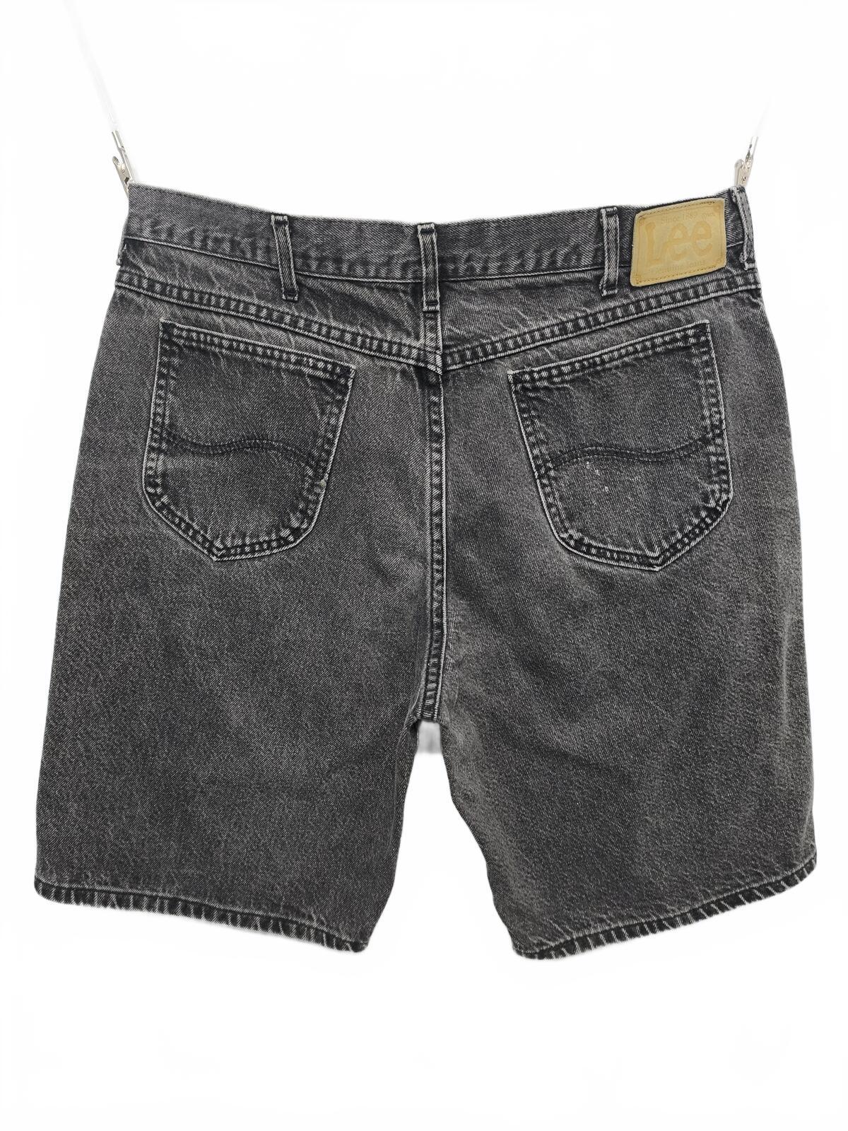 Vintage Lee Charcoal Grey Denim Jorts Shorts Made in USA 90s Skater Grunge W36