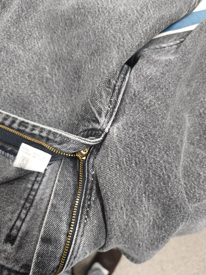 Vintage Lee Charcoal Grey Denim Jorts Shorts Made in USA 90s Skater Grunge W36