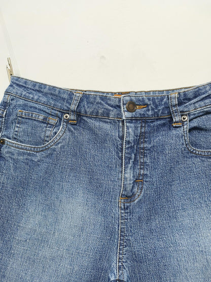 Vintage Lee One True Fit Denim Shorts Blue Wash Bermuda Y2K Indie 32W