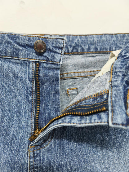 Vintage Lee One True Fit Denim Shorts Blue Wash Bermuda Y2K Indie 32W