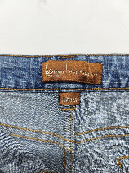 Vintage Lee One True Fit Denim Shorts Blue Wash Bermuda Y2K Indie 32W