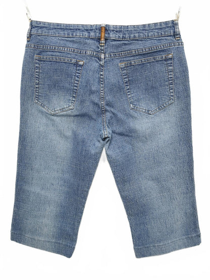 Vintage Lee One True Fit Denim Shorts Blue Wash Bermuda Y2K Indie 32W
