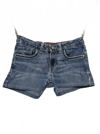 Vintage Levi's Shorts Mid Blue Wash Y2K Contrast Stitch Crystal Button 26W