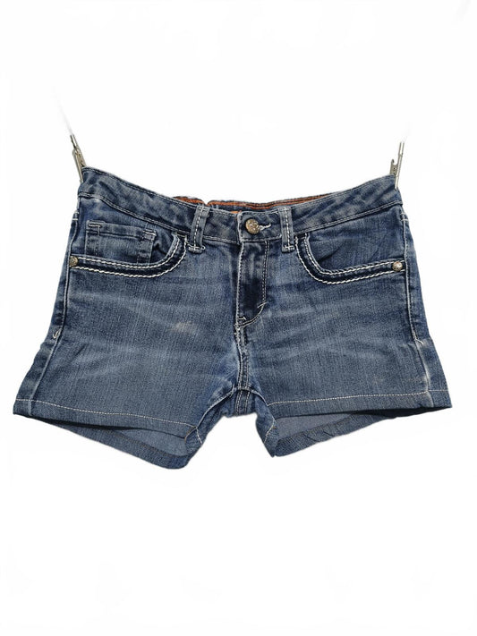 Vintage Levi's Shorts Mid Blue Wash Y2K Contrast Stitch Crystal Button 26W