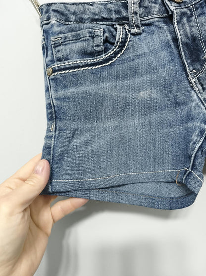 Vintage Levi's Shorts Mid Blue Wash Y2K Contrast Stitch Crystal Button 26W