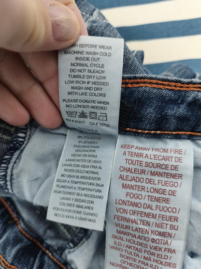 Vintage Levi's Shorts Mid Blue Wash Y2K Contrast Stitch Crystal Button 26W
